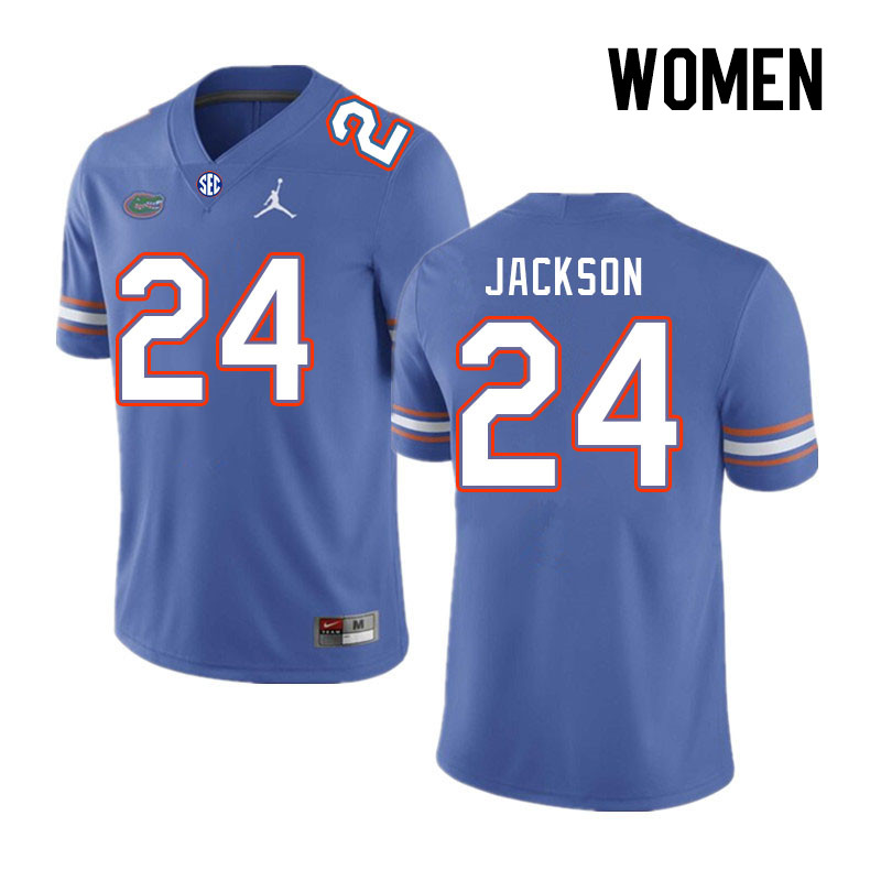 Women #24 Ja'Kobi Jackson Florida Gators College Football Jerseys Stitched Sale-Royal - Click Image to Close